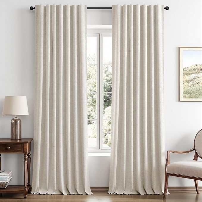 MIULEE 100% Blackout Linen Curtains by MIULEE