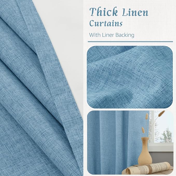 Linen 100% Blackout Window Curtains - Image 7