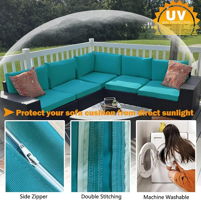 Sqodok Outdoor Cushion Covers 24x22 inch, Wicker Chair - Image 4