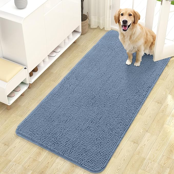 OLANLY Dog Door Mat for Muddy Paws 47x24, Super Absorbent Chenille Mud Mat | by OLANLY