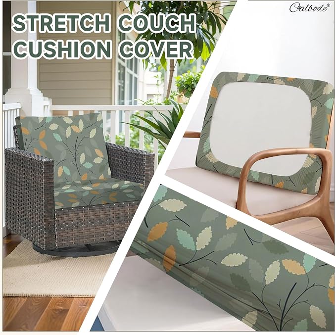 CALBODE 12Pcs Stretch Patio Cushion Cover - Image 5