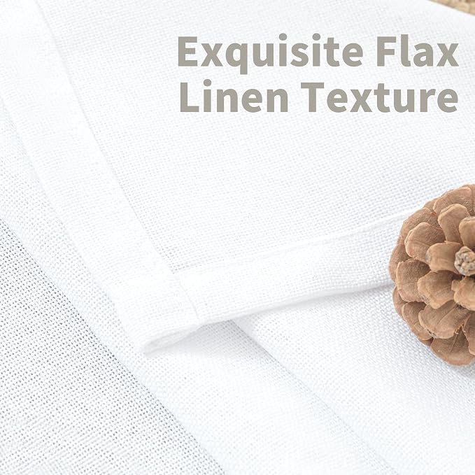 YoungsTex White Linen Curtains 42X40 Inch Length - Image 7