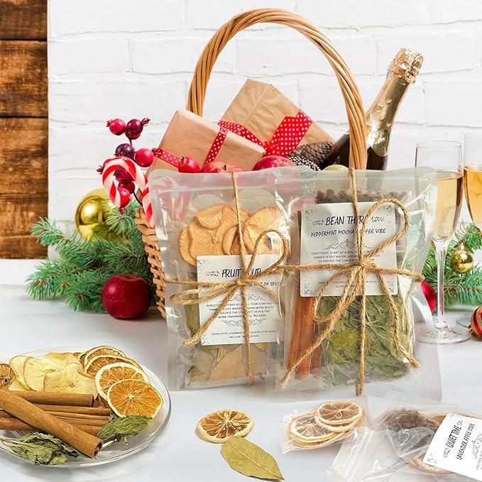 Potpourri Simmering, Set of 6 Stovetop Potpourri: Quiet Time, Spa Day, Ginger Spice, Fruit Soup, Bean There, Sweater Weather, Simmer Pot Ingredients for Home Fragrance, Housewarming, Hostess Gift