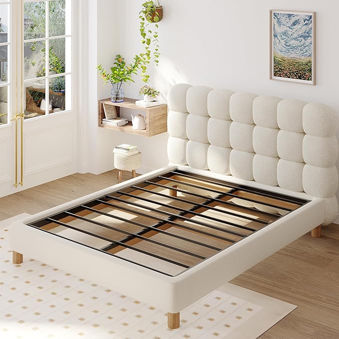 King Box Spring Bed Base 2 Inch, Low Profile Metal Box Spring King Bunkie Board 2 Inch, 3000 Lbs Max Weight Capacity Mattress Foundation, Noise-Free, Easy Assembly
