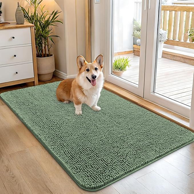 OLANLY Dog Door Mat for Muddy Paws 45x27, Super Absorbent Chenille Mud Mat | by OLANLY