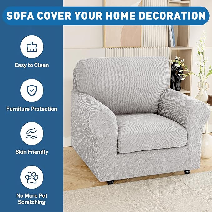 XINEAGE Large Couch Cushion Covers Seat Cushion Cover Thick Stretch Sofa - Image 7
