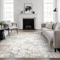 Area Rug Living Room: 4x4 Modern Washable Indoor Soft Carpet Brown | by FXRHLP