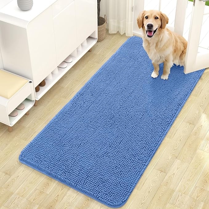 OLANLY Dog Door Mat for Muddy Paws 47x24, Super Absorbent Chenille Mud Mat | by OLANLY