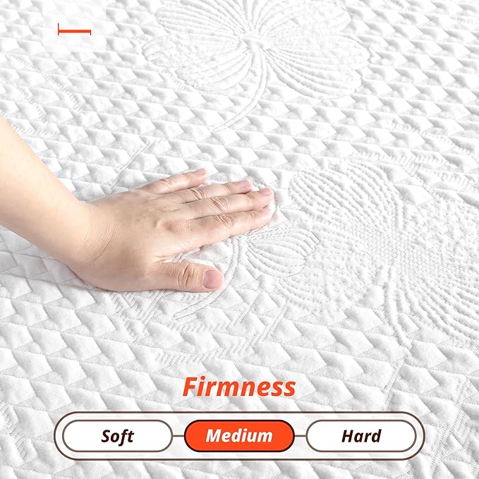 PrimaSleep Twin XL Mattress, 6 Inch Gel Memory Foam Mattress, Gel Infused for Comfort and Pressure Relief, CertiPUR-US Certified, Bed-in-a-Box, Medium Firm, Twin XL Size