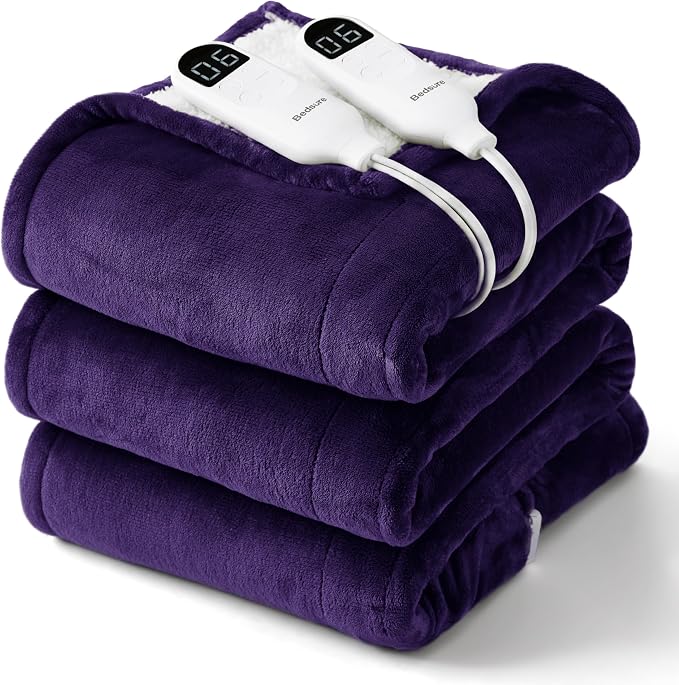 Bedsure Heated Blanket Queen Size, Dual Control Electric Blanket, 6 Heat/6 by BEDSURE