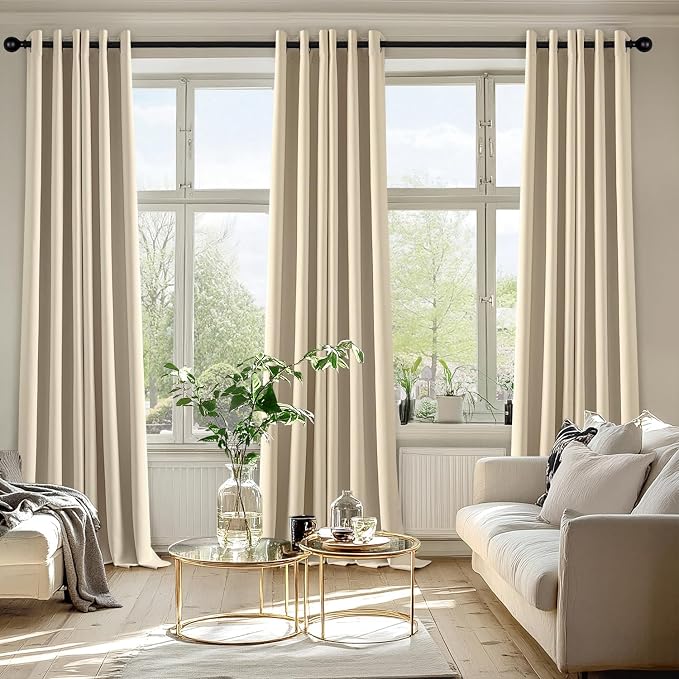 MIULEE Blackout Curtains for Bedroom 2 Panels 40 x 90 Inch Long Cream Beige | - Image 6