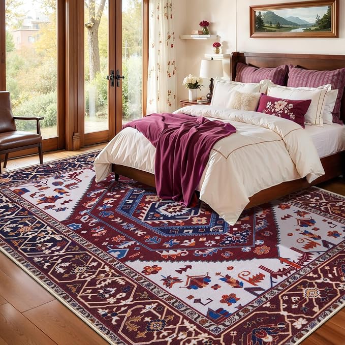 SERISSA 5x7 Washable Non Slip Boho Area Rug - Image 3