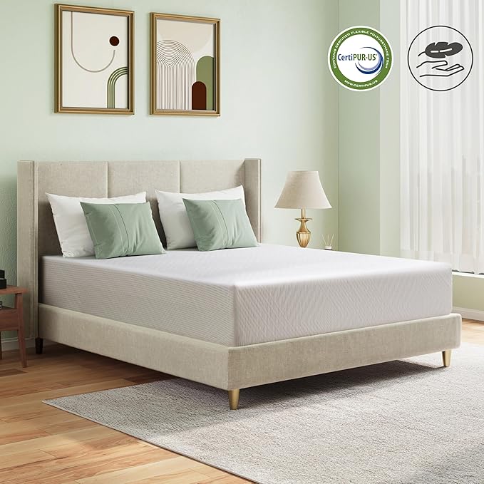 Full Mattress in a Box, 12 inch Mattresses for Platform Bed Double Size Daybed Bunk, Green Tea Memory Foam Mattress for Cool Sleep & Pressure Relief, Medium Firm