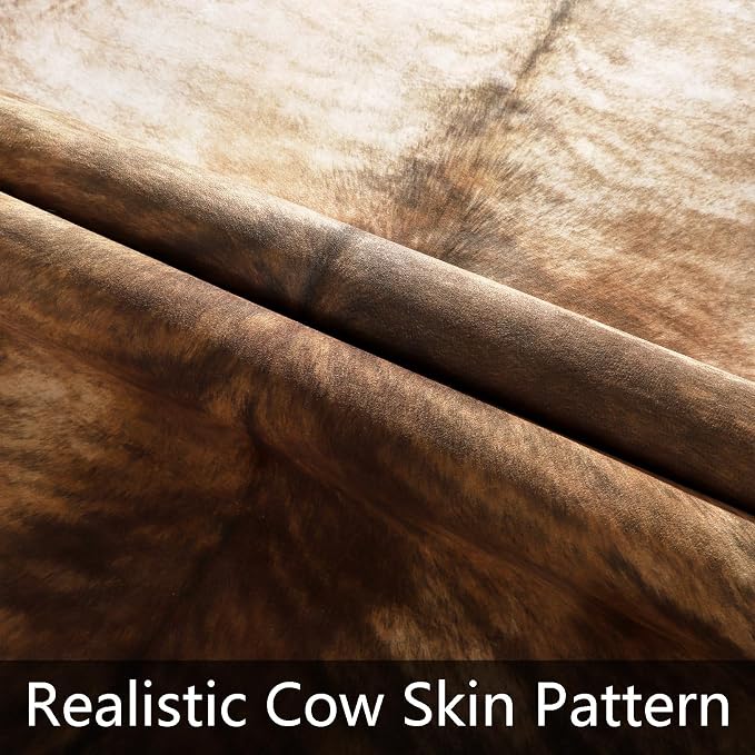 8x10 Faux Cowhide Area Rug for Living Room Animal Skin Rug, Cool Western - Image 6