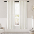 Cream Semi Sheer Linen Curtains 72 inch Length Set 2 Panel by Nanspring