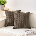 Aegero Pack of 2 Corduroy Decorative Throw Pillow Covers 18x18 Inch by Unknown