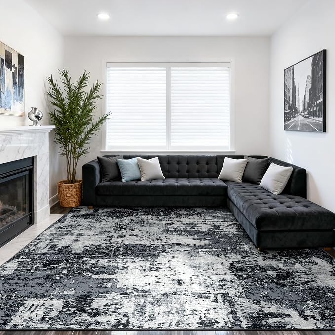 RELEANY Washable 9'x12' Abstract Area Rug - Image 2