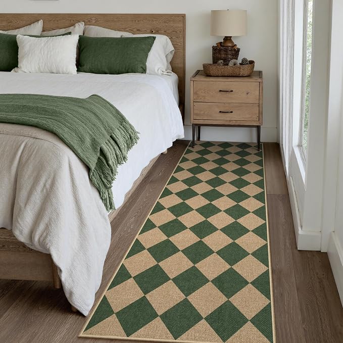 Lahome Checkered Easy Jute Kitchen Runner Rug, 2x8 Outdoor Rugs Washable | - Image 7