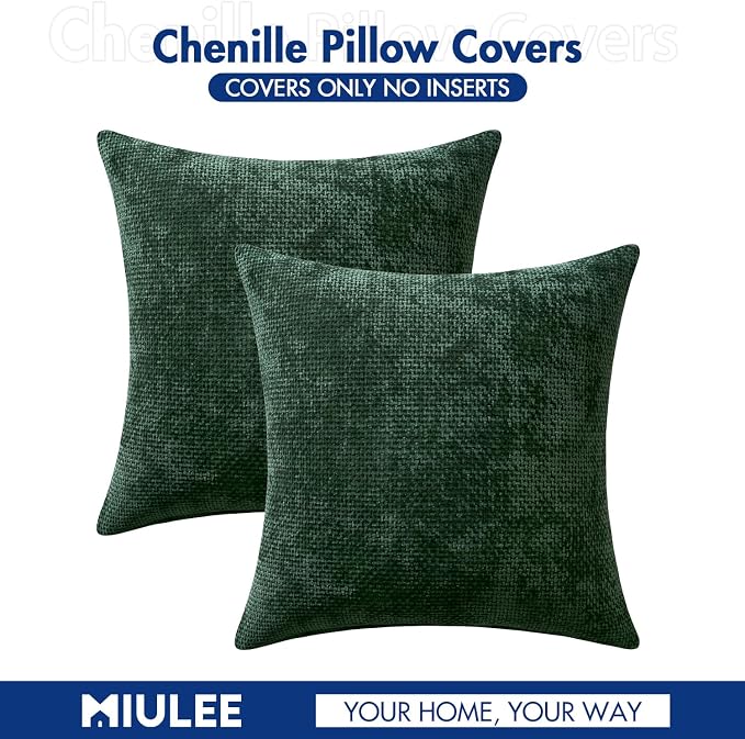 MIULEE Decorative Couch Throw Pillow Covers 20x20 in Christmas Green 2 Pack | - Image 6