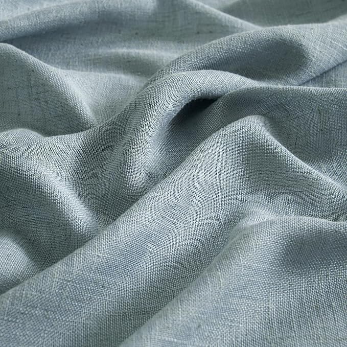 MIULEE Dusty Blue Linen Curtains 52x96 Inch Long Soft Thick Linen Textured | - Image 3