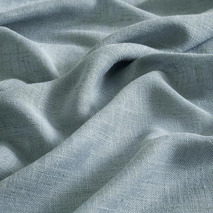 MIULEE Dusty Blue Linen Curtains 52x108 Inch Long Soft Thick Linen Textured | - Image 3
