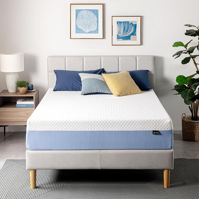 ZINUS 12 Inch Queen Cooling Essential Memory Foam Mattress [NewVersion], Fiberglass Free, Medium Feel, Breathable Cooling Layers, Certified Safe Materials