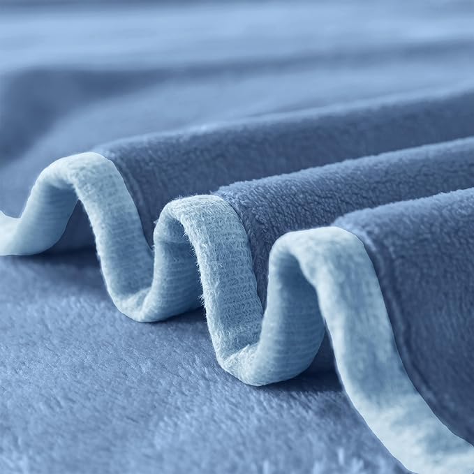 Soft Twin Size Blanket for All Season Lightweight Thermal Fleece Summer Autumn Fall Winter Spring Blankets for Twin/Twin XL Extra Long Bed Couch Sofa,66x90 Inches,Washed Blue