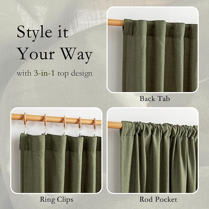 MYSKY HOME Extra Long Sheer Curtains Farmhouse, Sliding Door Curtain - Image 4