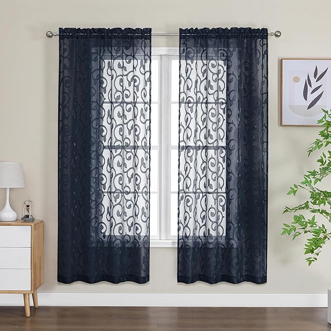Furman Sheer Curtains 63 inch Length by OWENIE