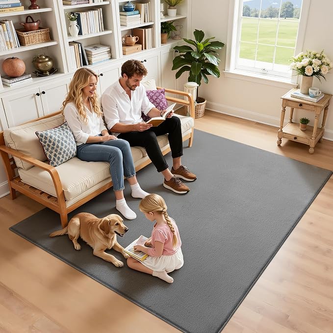SHACOS Ultra Soft Faux Rabbit Fur Area Rug 6'x9', Non Slip Washable Padded - Image 4