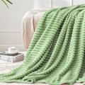 BEDELITE 3D Ribbed Apple Green Fleece Twin Blanket by BEDELITE
