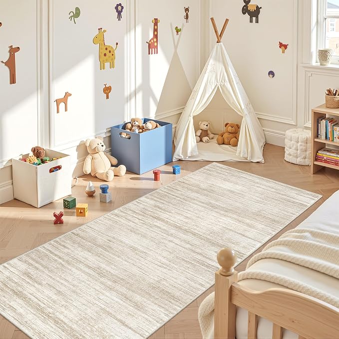3x8 Runner Rug Non Slip, Washable Hallway Runner Rug, Nursery Room, Soft Runner - Image 3