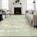 8x10 Area Rug Living Room: Modern Washable Soft Carpet Green Cream | by FXRHLP