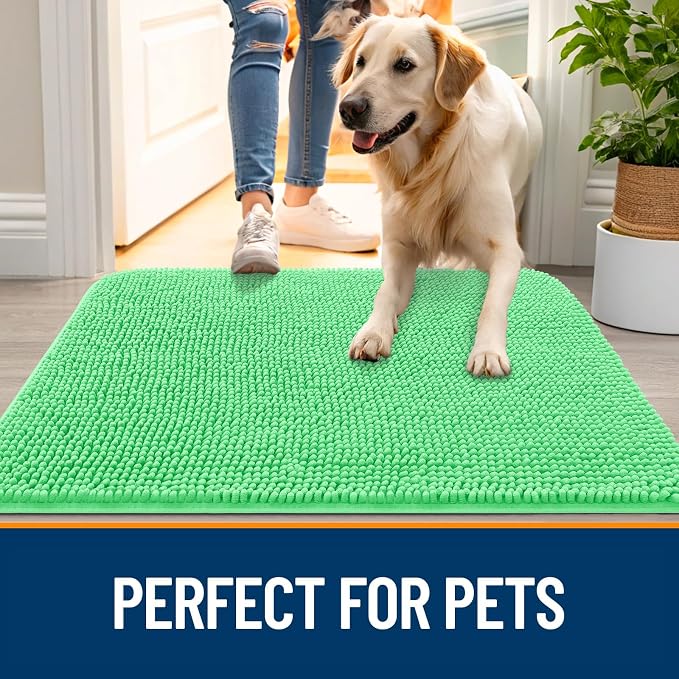 OLANLY Dog Door Mat for Muddy Paws 36x24, Super Absorbent Chenille Mud Mat | - Image 6