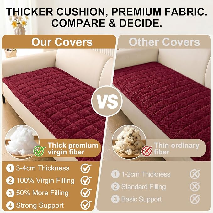 Smiry Couch Cover for Dogs, Non Slip Fuzzy Pet Sofa Covers Washable | Sofa - Image 5