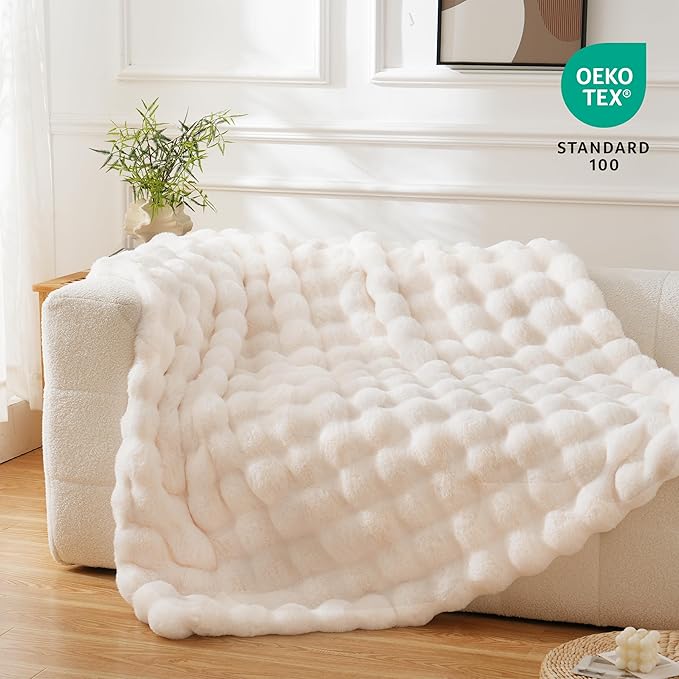 BENVWE Faux Fur Throw Blanket for Couch Bed - Image 2