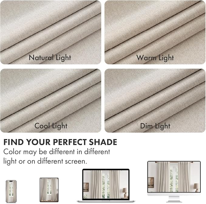 MIULEE 100% Blackout Linen Curtains - Image 7