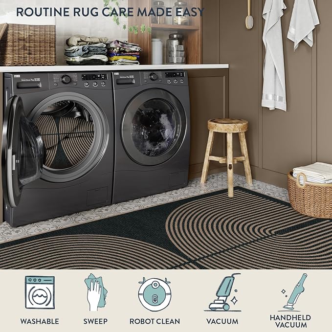 Lahome Modern Rainbow Easy Jute 4x6 Rug, Outdoor Patio Rug - Image 5