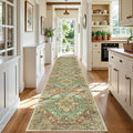 RELEANY Washable Area Rug, Runner 3'x20', Brick/Brown/Green | Non-Slip by RELEANY