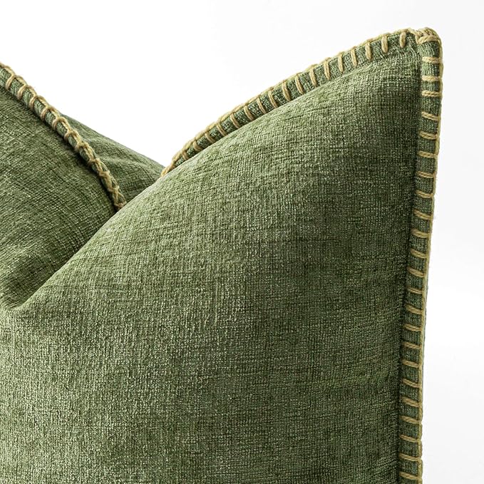 MIULEE Decorative Lumbar Throw Pillow Covers 12x20 Inch Sage Green 2 Pack | - Image 2