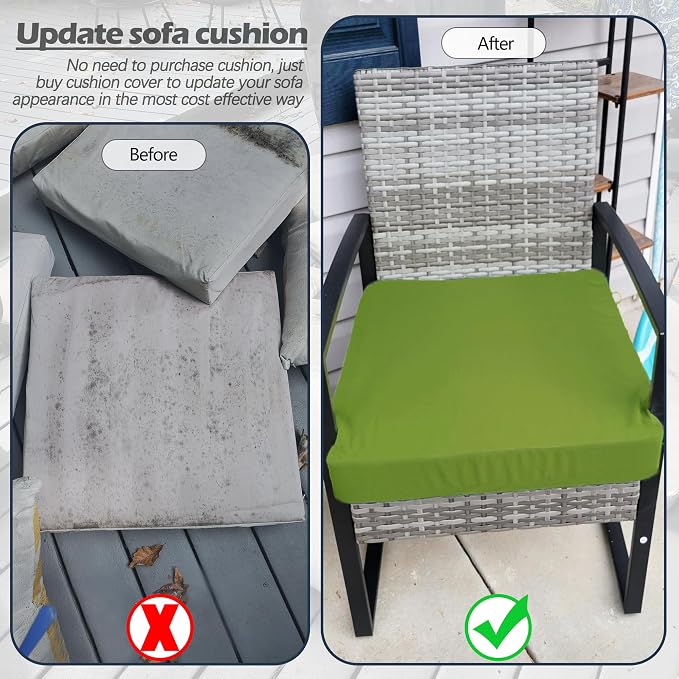 Sqodok Outdoor Cushion Covers 24x24 inch, Wicker Chair - Image 8
