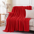 Christmas Red Throw Blanket for Couch Sofa 50"x60" Striped Design | Fleece by Unknown