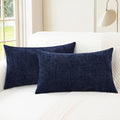 CaliTime Decorative Couch Throw Pillow Covers 20 X 12 Inches Navy Blue | Pack by CaliTime