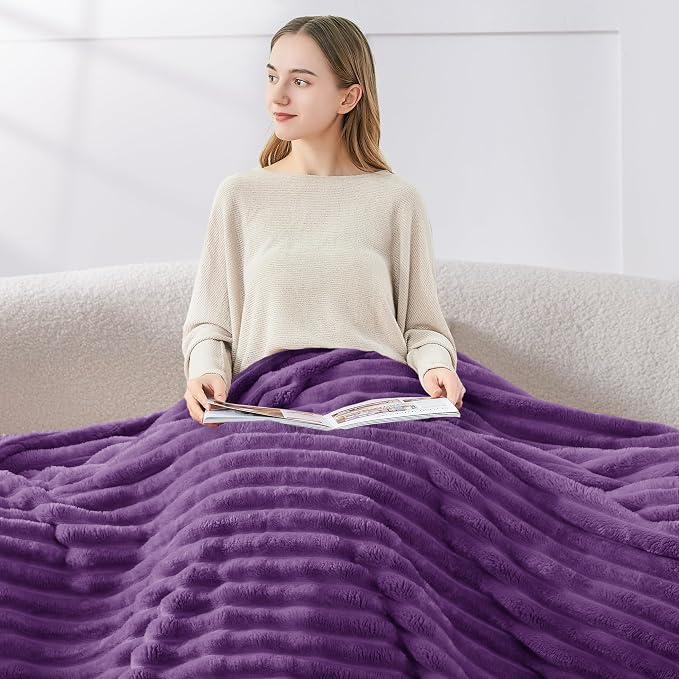 BEDELITE Ribbed Twin Blanket for Couch & Bed, Warm Yet Lightweight, Ribbed - Image 2