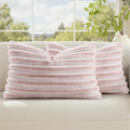 decorUhome Fall Faux Fur Throw Pillow Covers 12x20 Set of 2 Pink White | by decorUhome