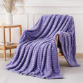 Lavender Throw Blanket for Couch Sofa 50x60 inches Striped Design | Fleece by Unknown