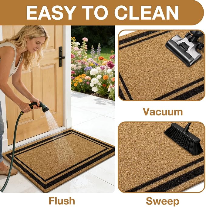 OLANLY Front Door Mat, Low Profile Doormat, Stain and Fade Resistant, - Image 6