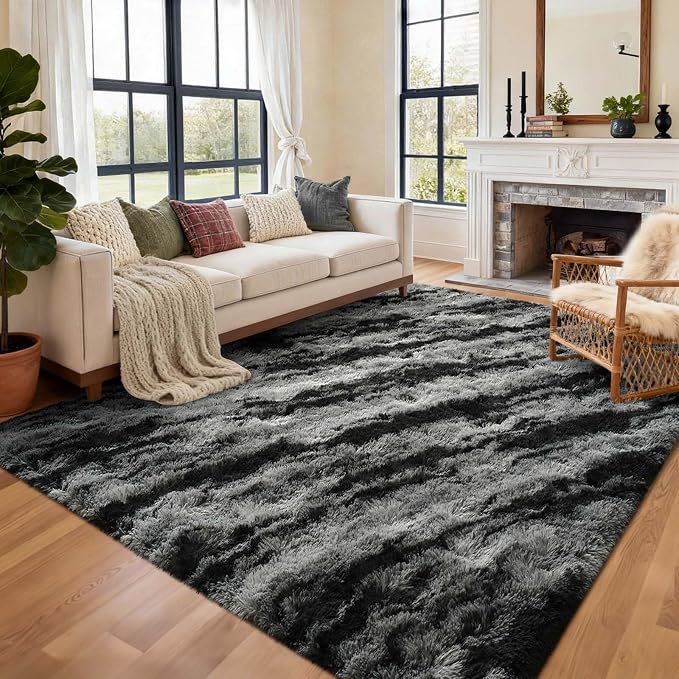 Area Rugs for Living Room, 6x9 Feet Soft Fluffy Shagg Plush Rug High Pile Large by Cuzwlovita