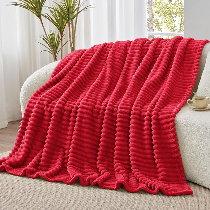 BEDELITE Striped Fleece Throw Blanket, Soft Cozy, Lightweight Warm, - Image 7