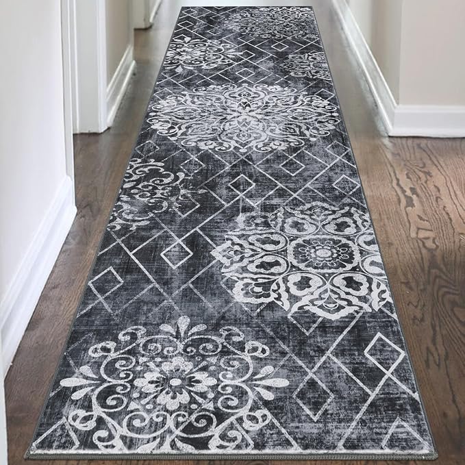 HEBE Hallway Runner Rug 2'8''x12', Washable Non Slip Kitchen Rug Runner | Soft - Image 9